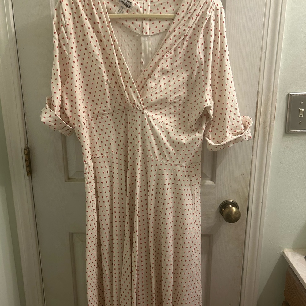 Unique vintage polka dot fit and flare dress 4xl pinup
